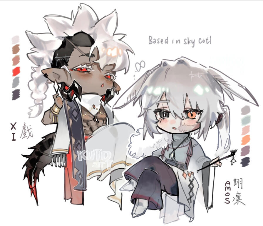 $100 [flat colored chibi*2]